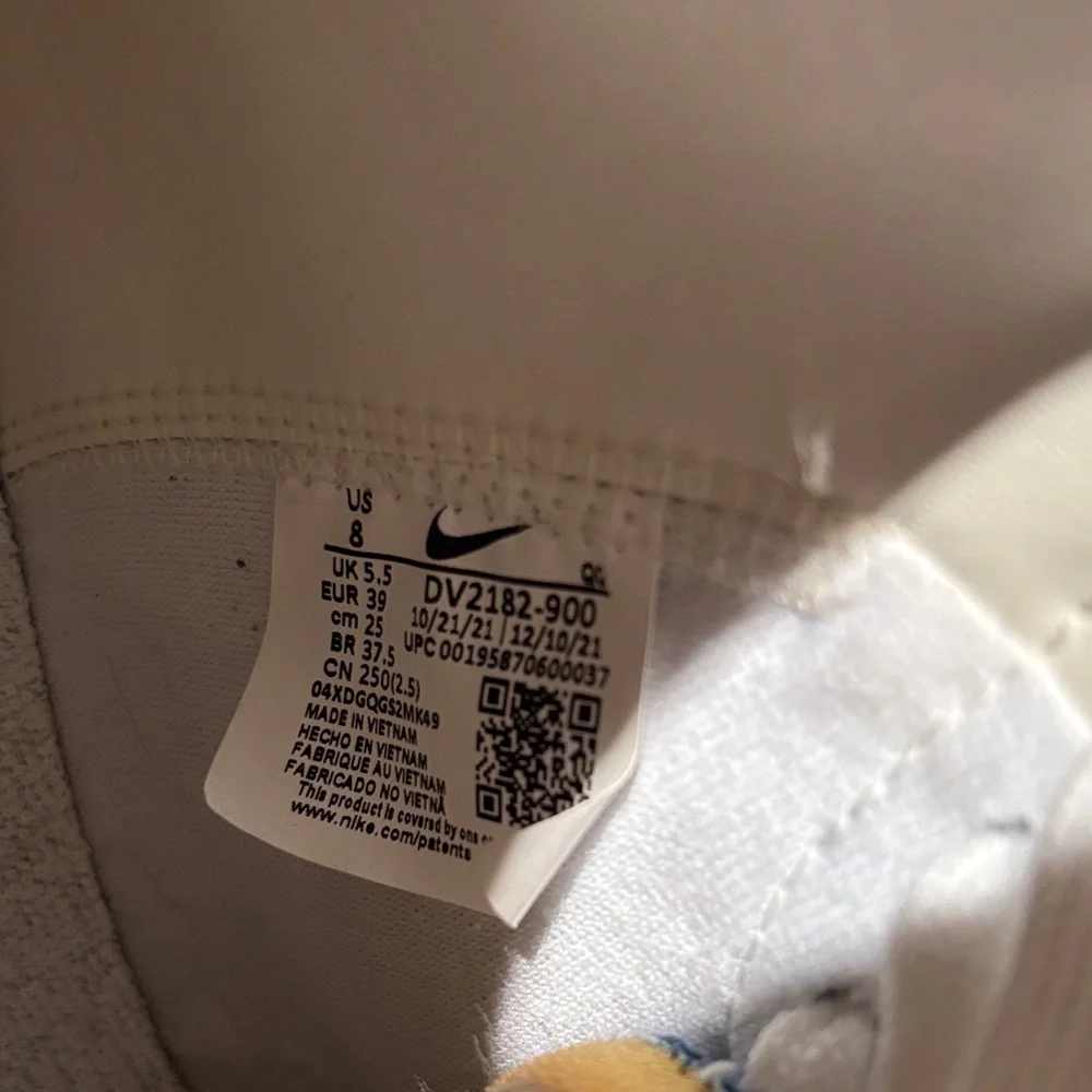 Nike Denim High Top Swoosh Sneakers in Washed Blue and White - Picture 2 of 4